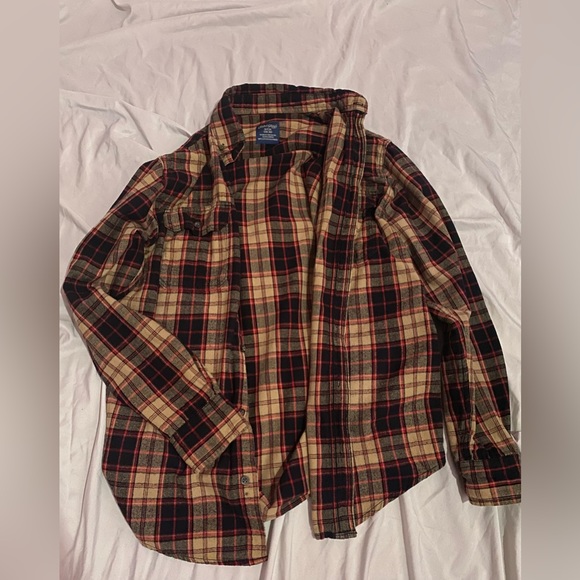 Vintage Faded Glory Black, Red, and Tan Flannel - Picture 1 of 2